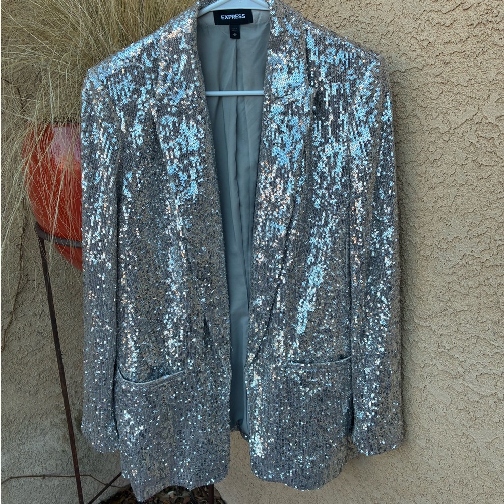 Express Metallic Silver Women's Blazer